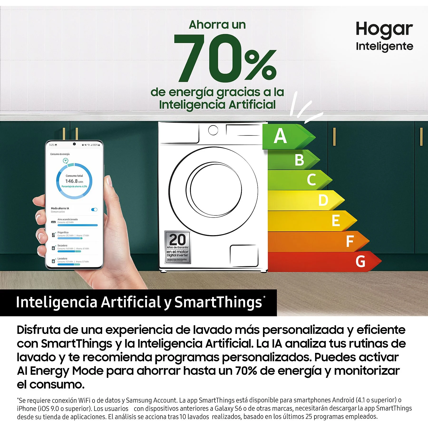 Samsung Lavadora WW11DB8B95GHU3 11 kg 1400 rpm - Imagen 5