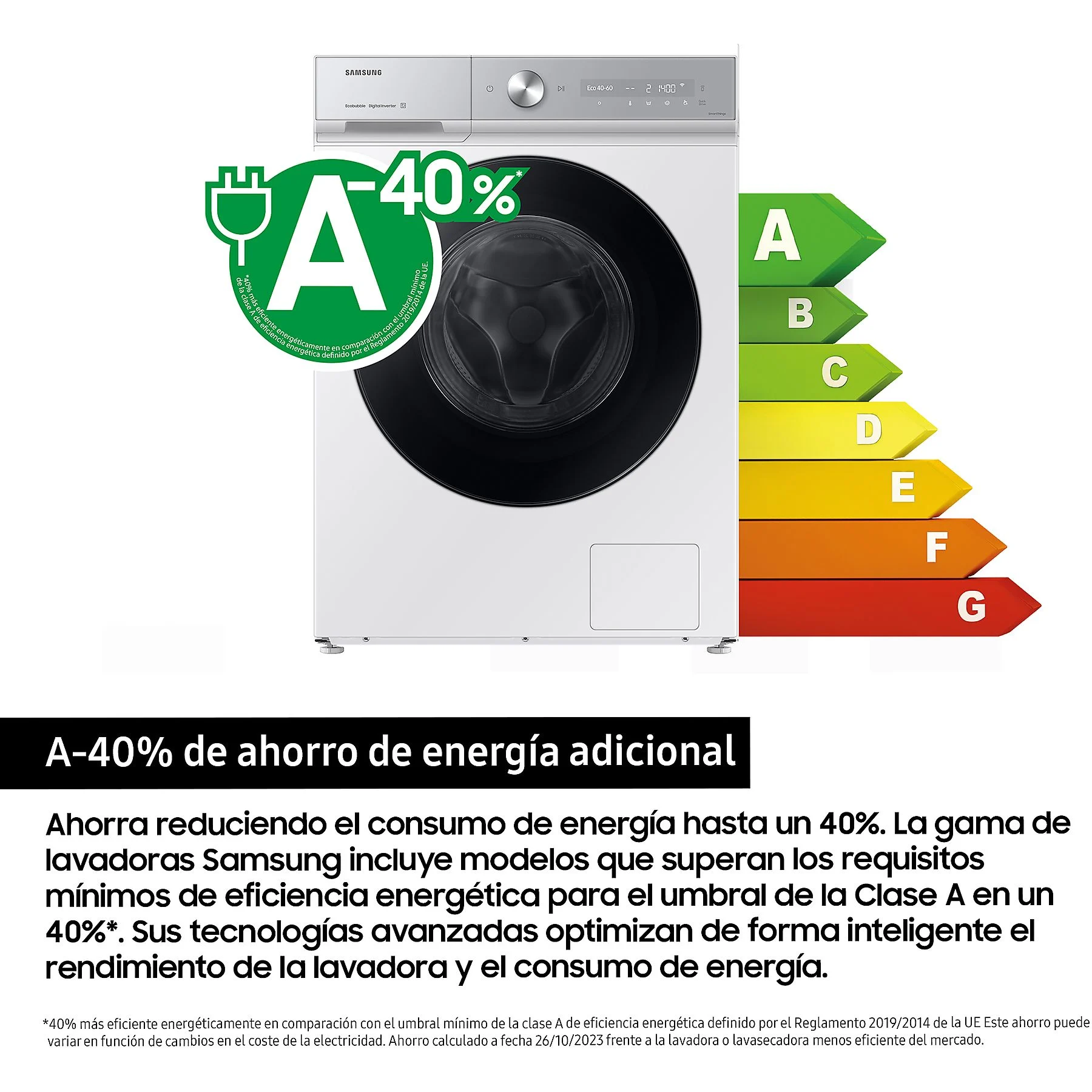Samsung Lavadora WW11DB8B95GHU3 11 kg 1400 rpm - Imagen 4